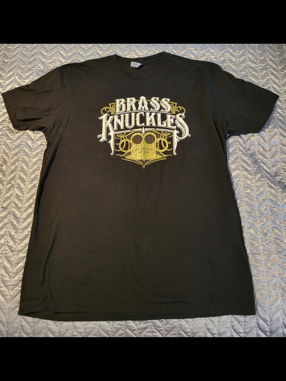 Brass Knuckles Brand premium black tee delivers a soft, breathable feel. $12